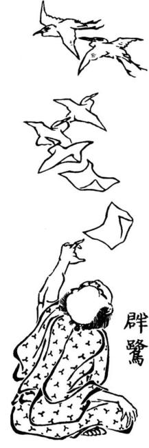 Houtsnede van de Japanse kunstenaar Katsushika Hokusai (1760-1849)